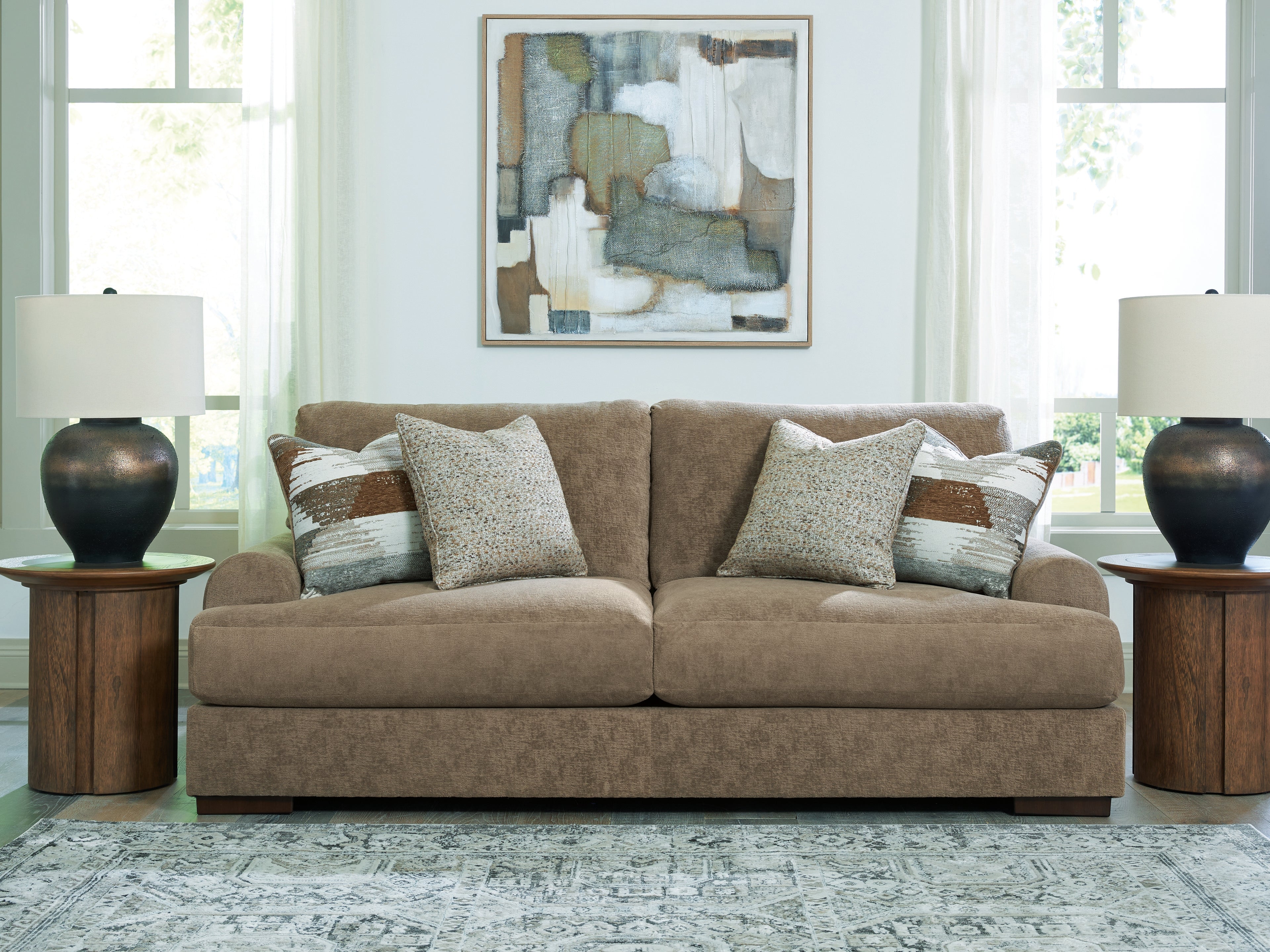 Fine Furniture & Decor - Ashley Furniture - Jayne Park Living Room - Sofa / Pecan - PC8150538