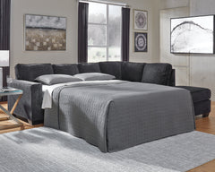 Fine Furniture & Decor - Ashley Furniture - Altari Sectional - 2-Piece Sleeper Sectional with Chaise / Alloy - 87214S3