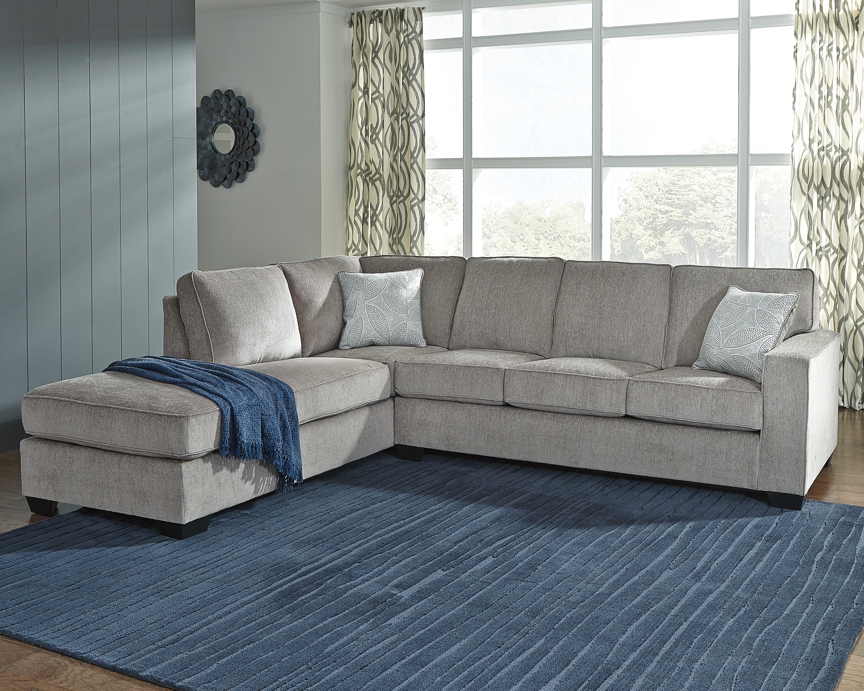 Fine Furniture & Decor - Ashley Furniture - Altari Sectional - RAF 2-Piece Sectional with Chaise / Alloy - 87214S1