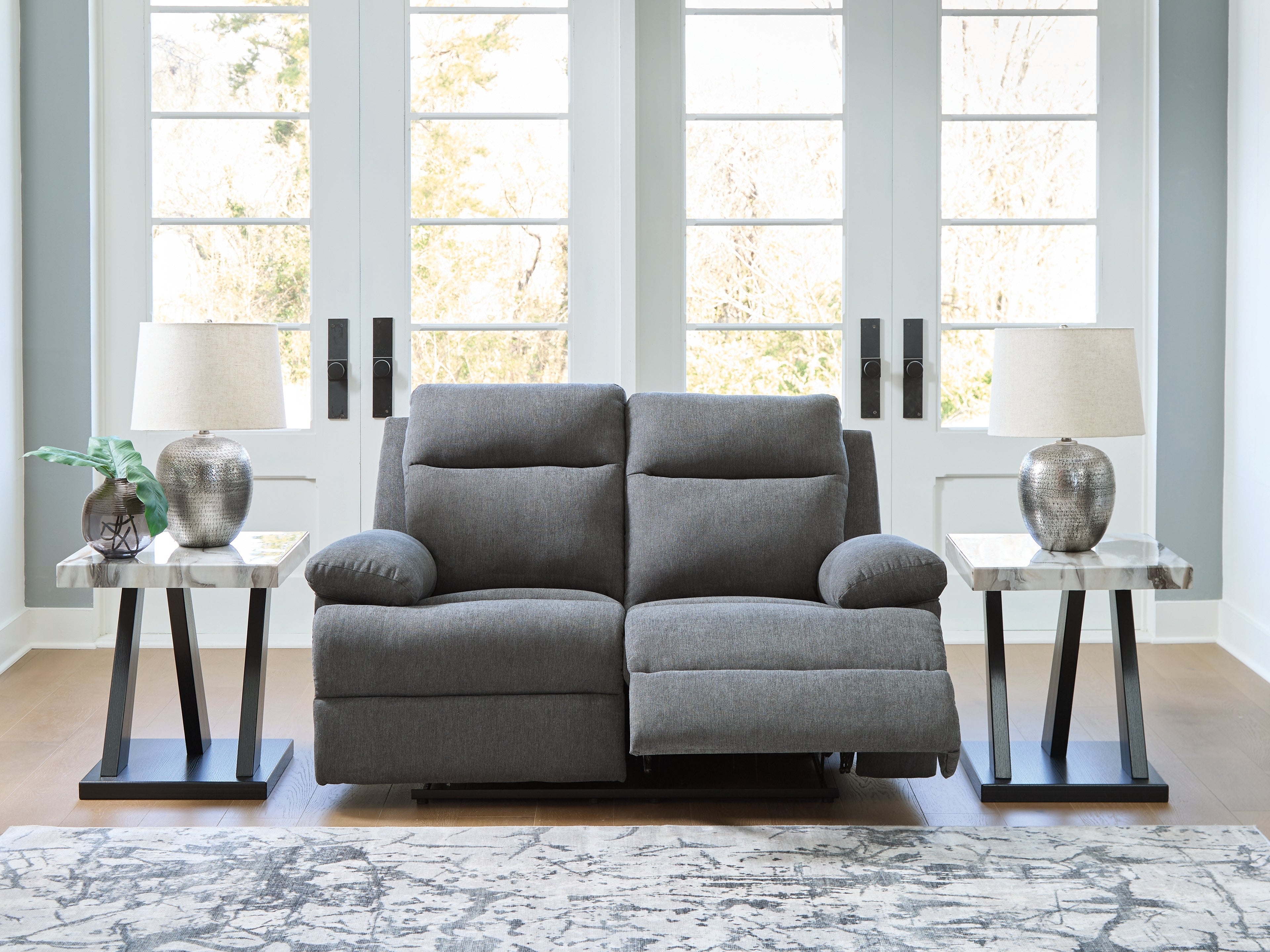 Fine Furniture & Decor - Ashley Furniture - Side-Swipe Living Room - Reclining Loveseat / Charcoal - PC9140686
