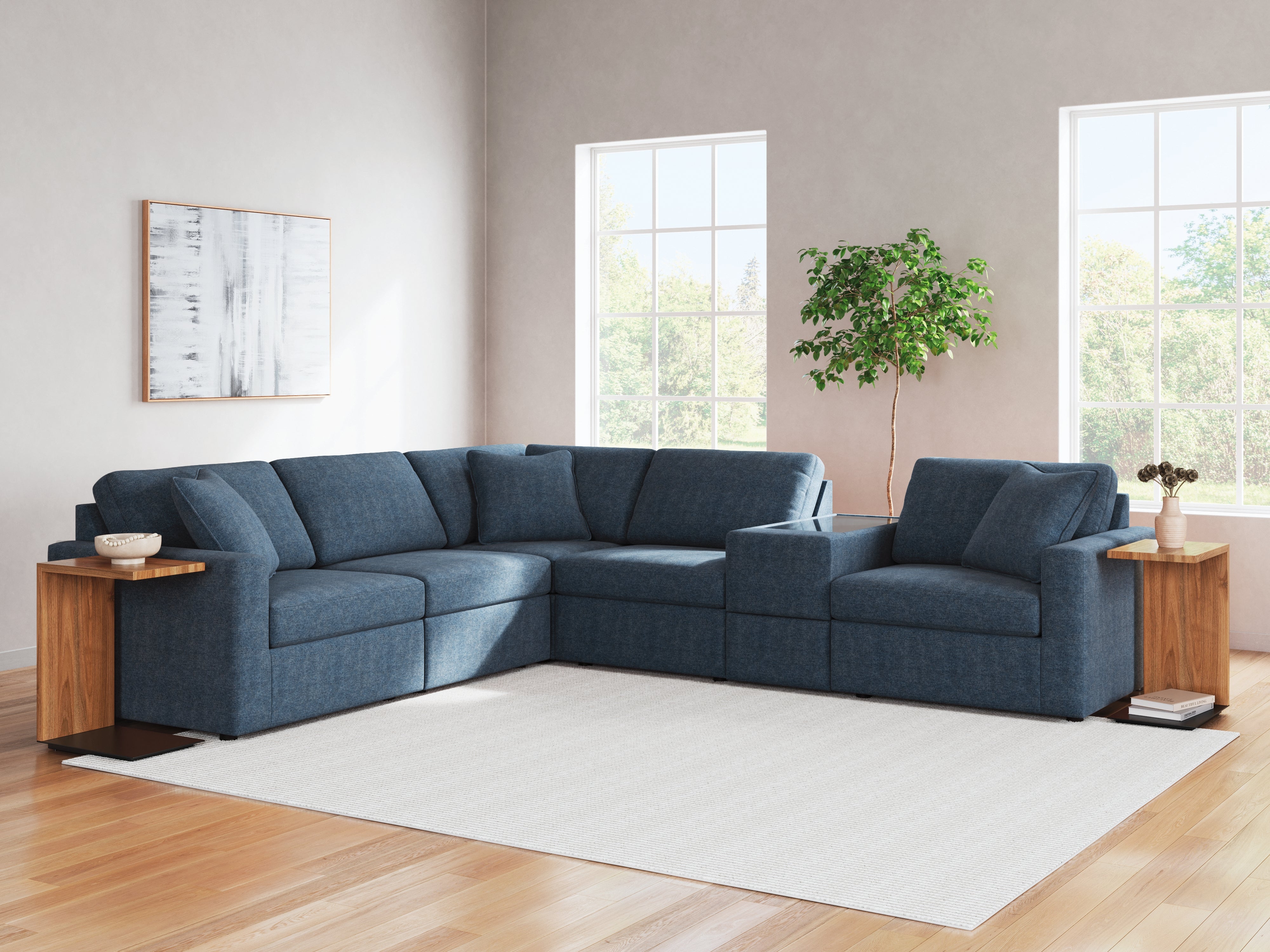 Fine Furniture & Decor - Ashley Furniture - Modmax Sectional - RAF 6-Piece Sectional / Ink - 92101S7