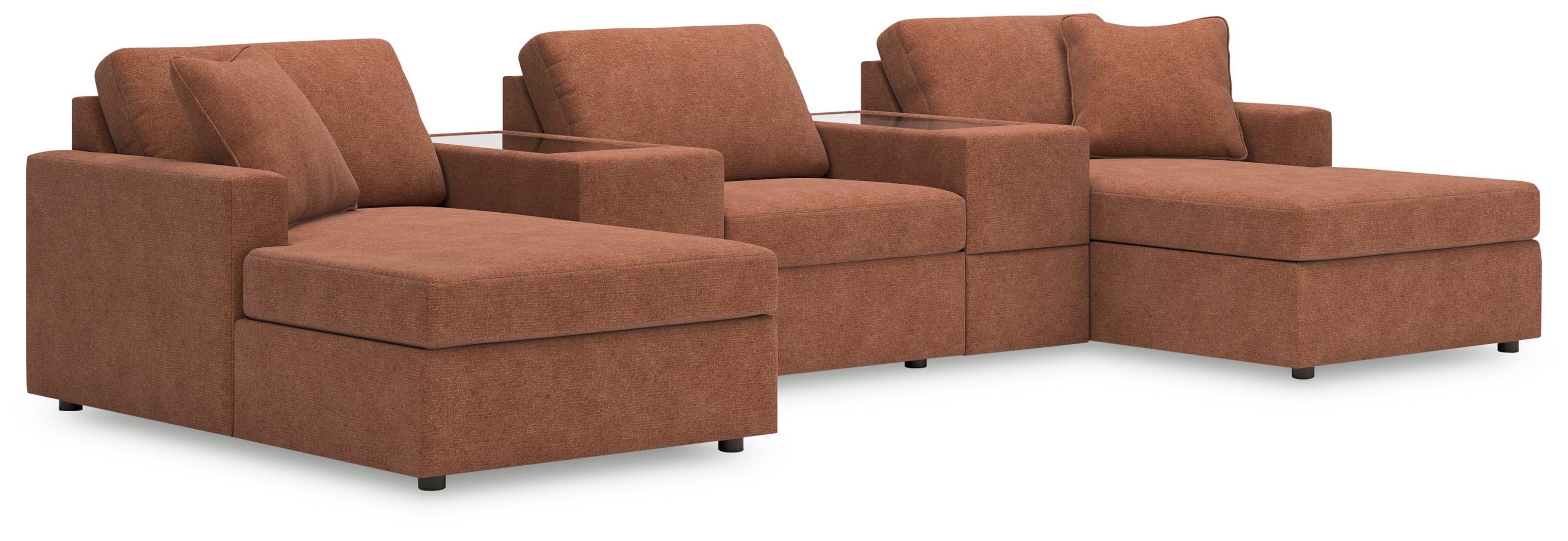 Fine Furniture & Decor - Ashley Furniture - Modmax Sectional - RAF 5-Piece Pit Sectional / Spice - 92102S44