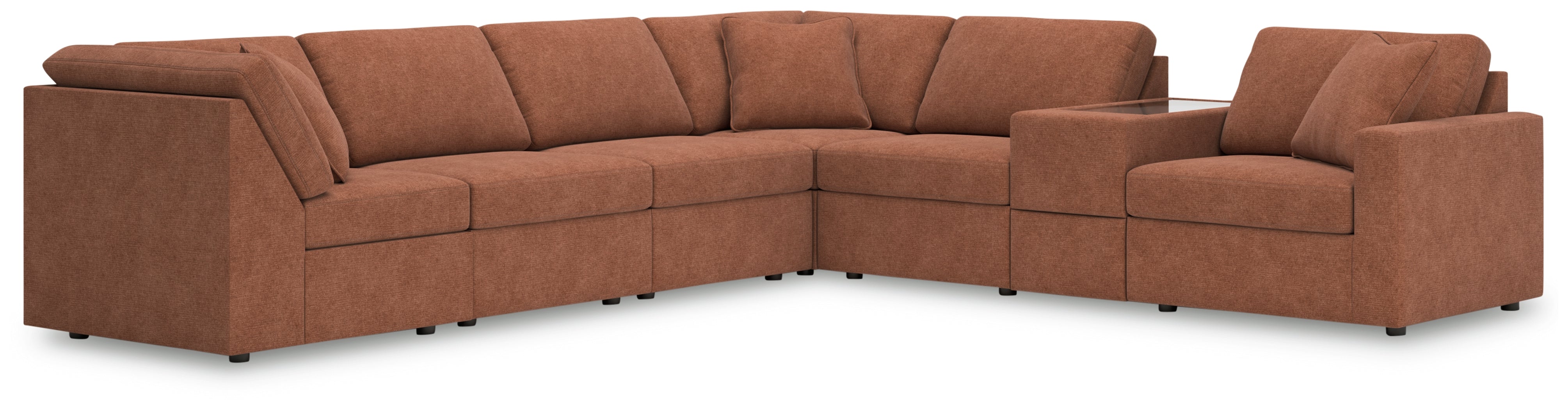 Fine Furniture & Decor - Ashley Furniture - Modmax Sectional - RAF 7-Piece Sectional / Spice - 92102S33
