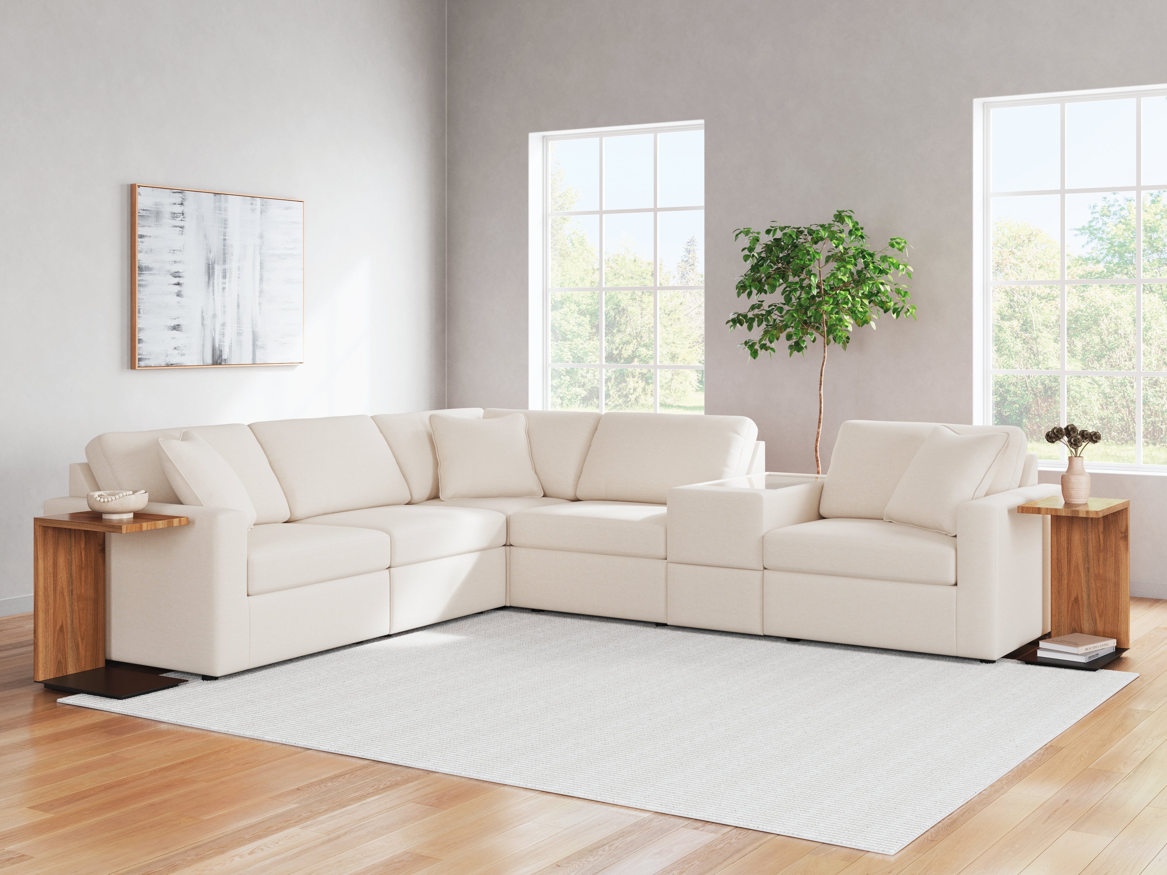 Fine Furniture & Decor - Ashley Furniture - Modmax Sectional - RAF 6-Piece Sectional / Oyster - 92103S7