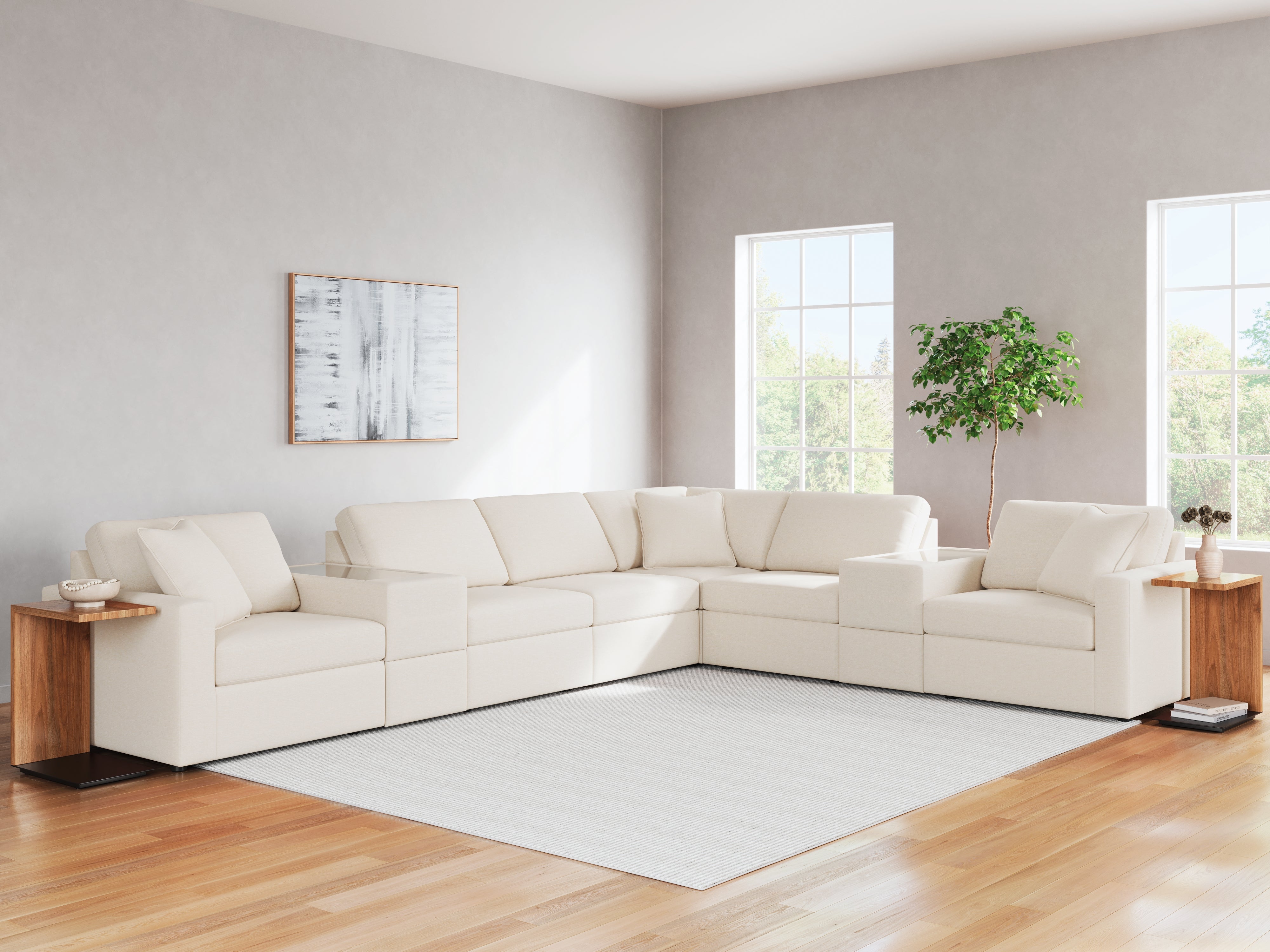 Fine Furniture & Decor - Ashley Furniture - Modmax Sectional - RAF 8-Piece Sectional / Oyster - 92103S11