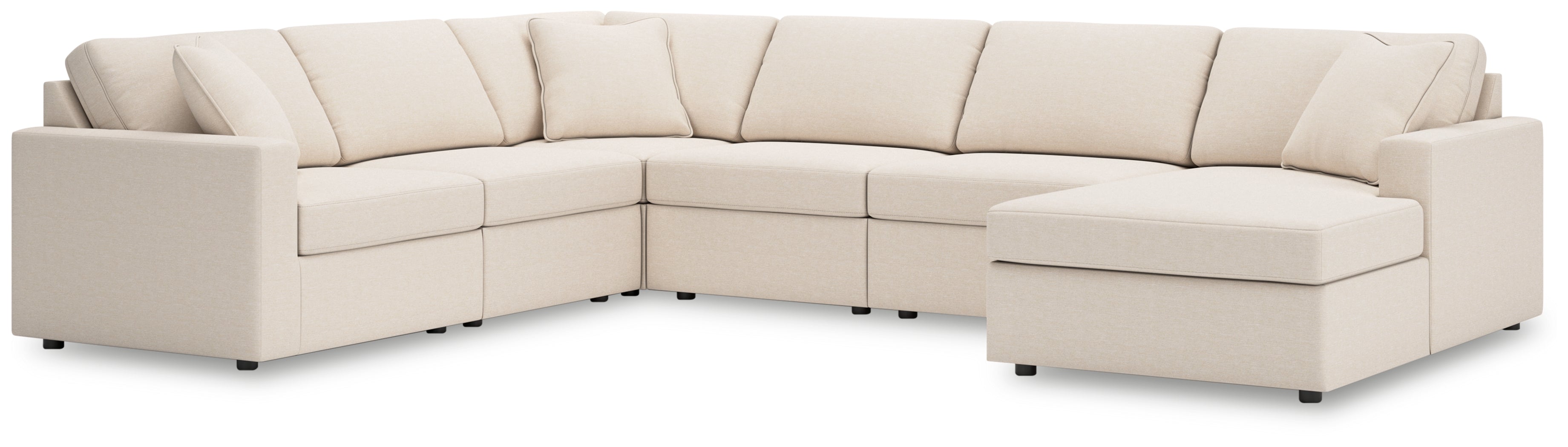 Fine Furniture & Decor - Ashley Furniture - Modmax Sectional - RAF 6-Piece Sectional with Chaise / Oyster - 92103S46
