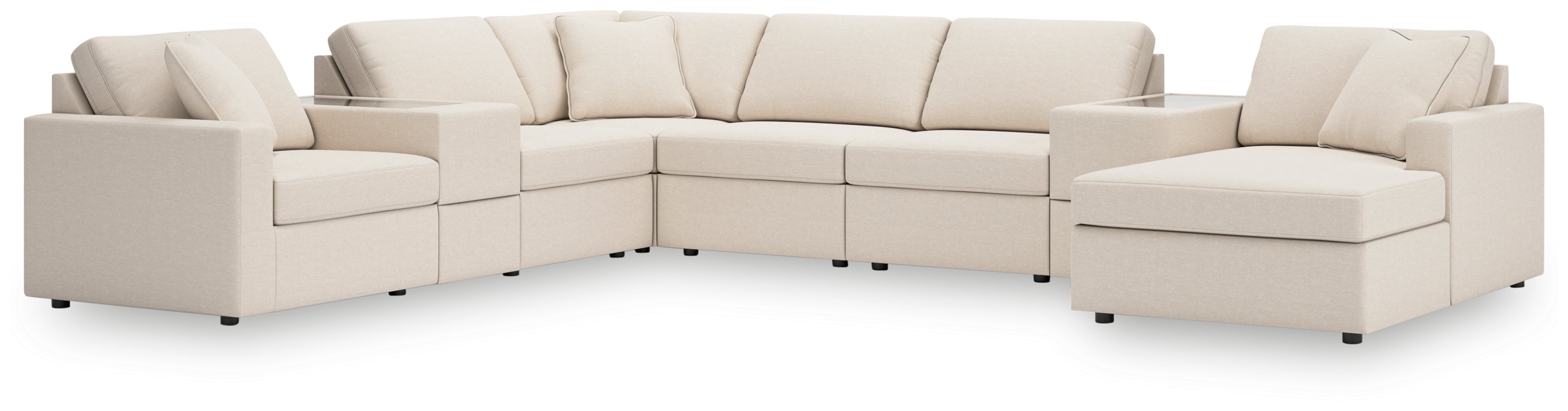 Fine Furniture & Decor - Ashley Furniture - Modmax Sectional - RAF 8-Piece Sectional with Chaise / Oyster - 92103S42