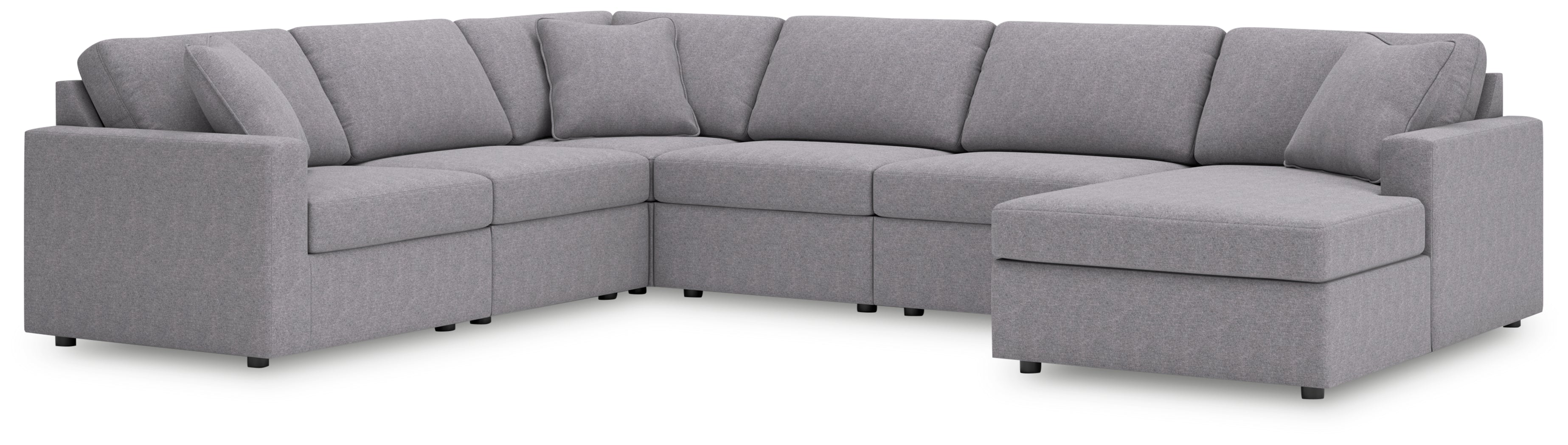 Fine Furniture & Decor - Ashley Furniture - Modmax Sectional - RAF 6-Piece Sectional with Chaise / Granite - 92104S46