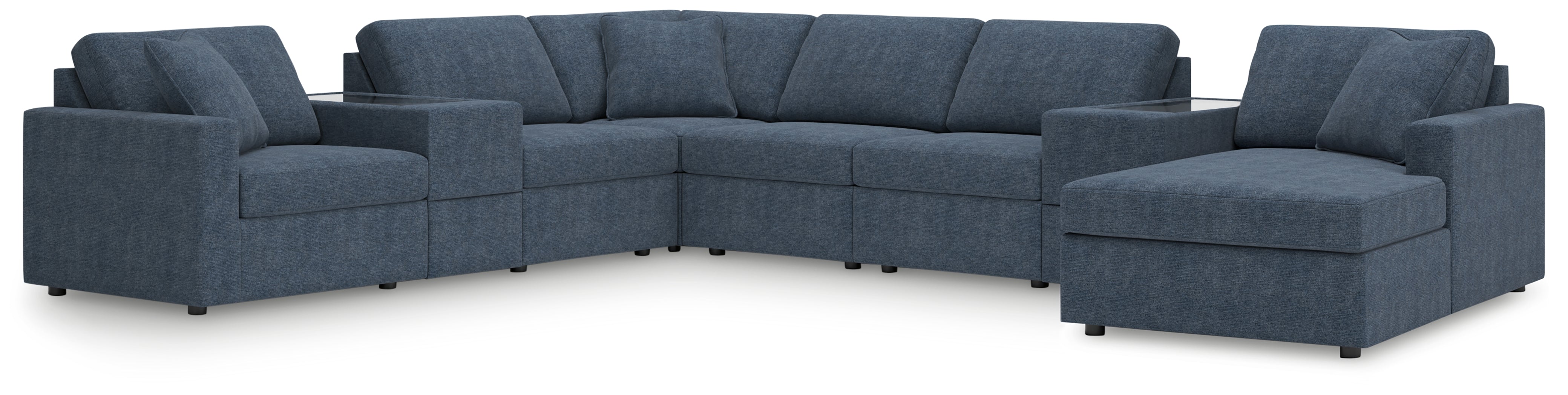 Fine Furniture & Decor - Ashley Furniture - Modmax Sectional - RAF 8-Piece Sectional with Chaise / Ink - 92121S42
