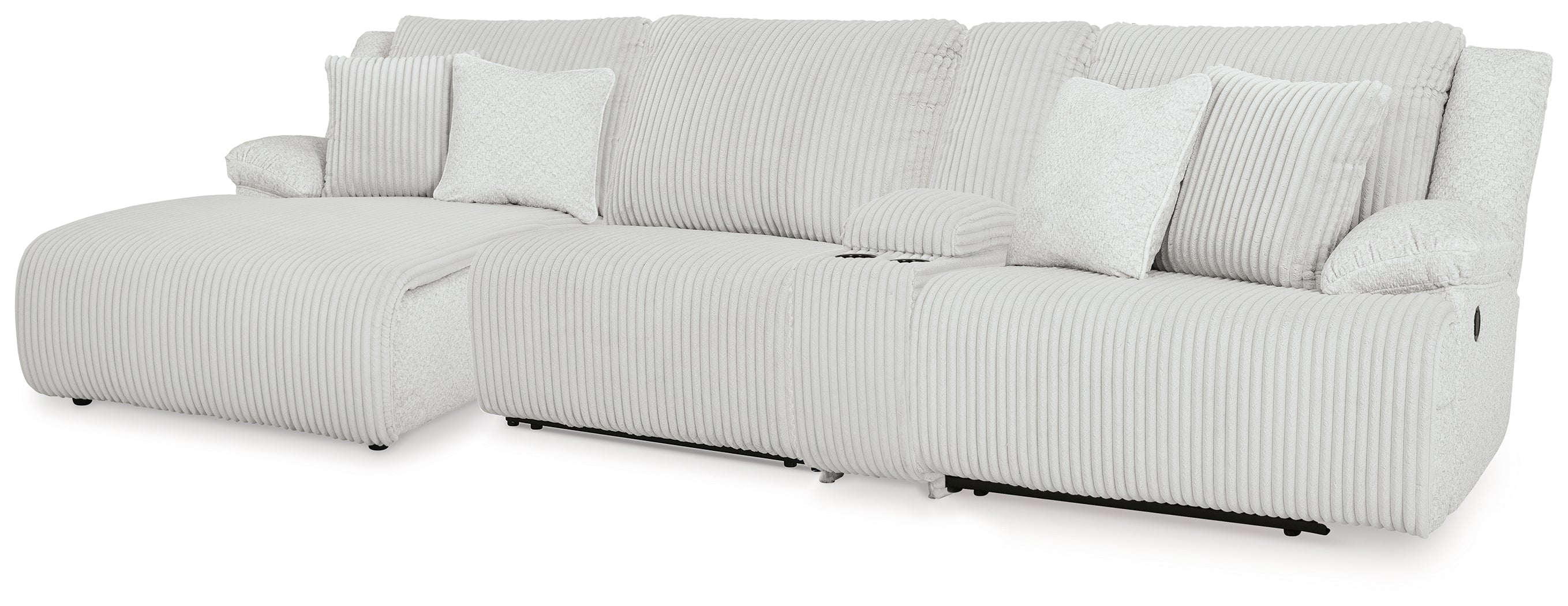 Fine Furniture & Decor - Ashley Furniture - Top Tier Sectional - 4-Piece Reclining Sectional with Chaise / Alloy - 92706S12