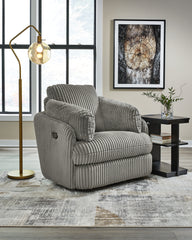 Fine Furniture & Decor - Ashley Furniture - Tie-Breaker Living Room - Swivel Glider Recliner / Fog - 9490361