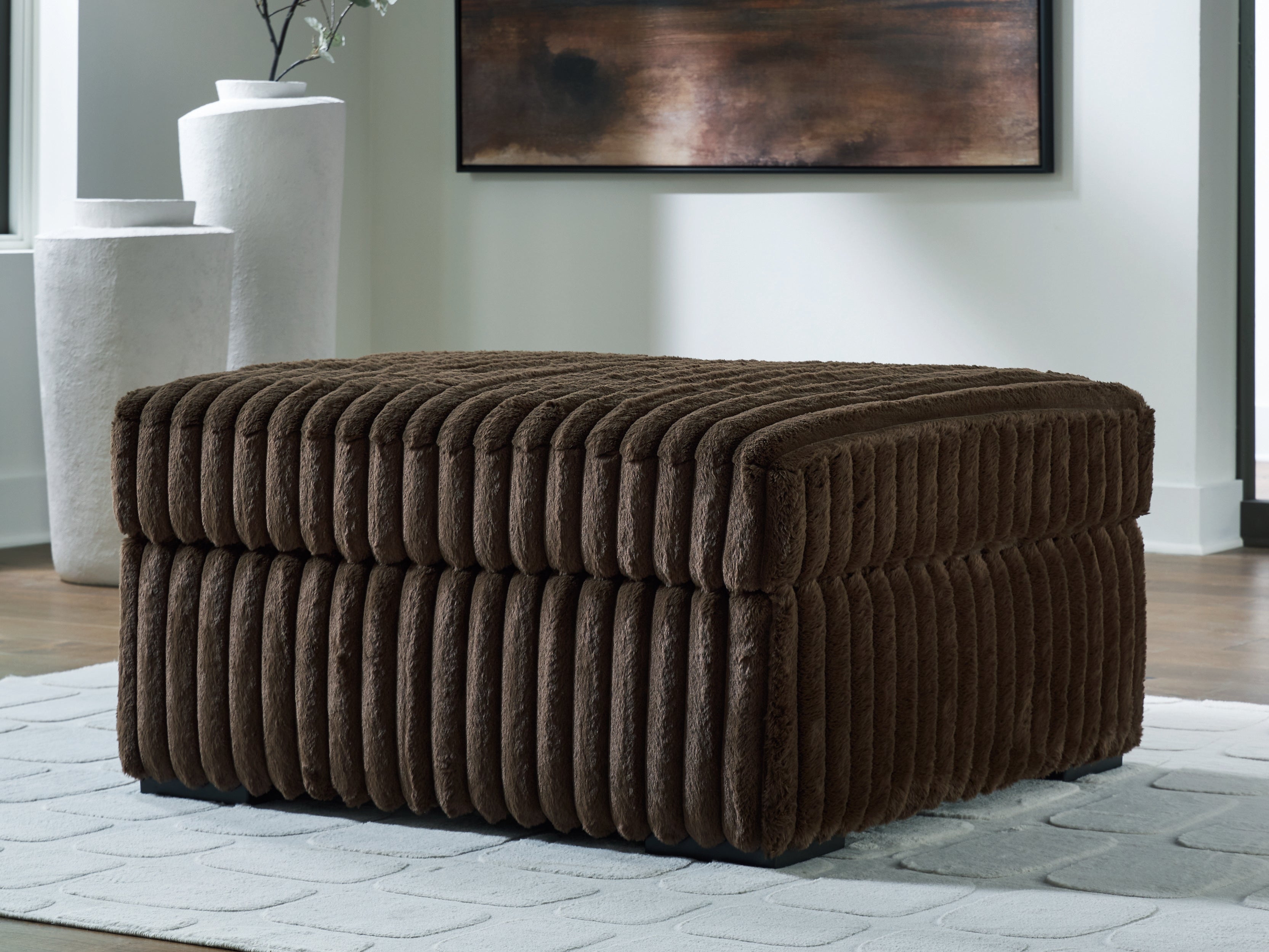Fine Furniture & Decor - Ashley Furniture - Midnight-Madness Living Room - Oversized Accent Ottoman / Chocolate - 9810408