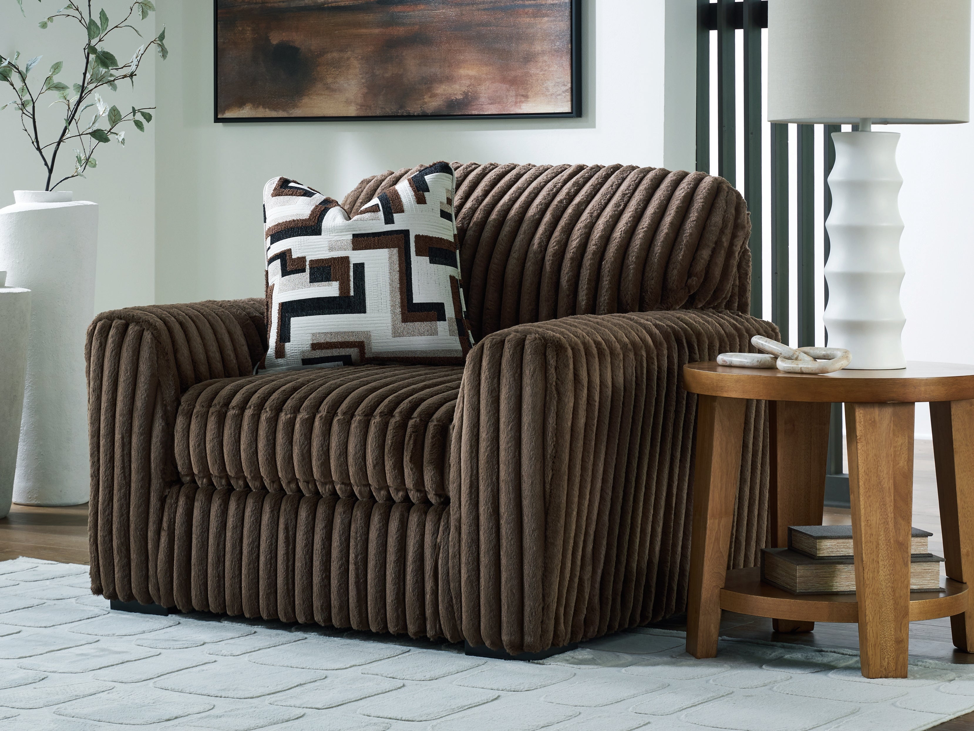 Fine Furniture & Decor - Ashley Furniture - Midnight-Madness Living Room - Chair and a Half / Chocolate - 9810423