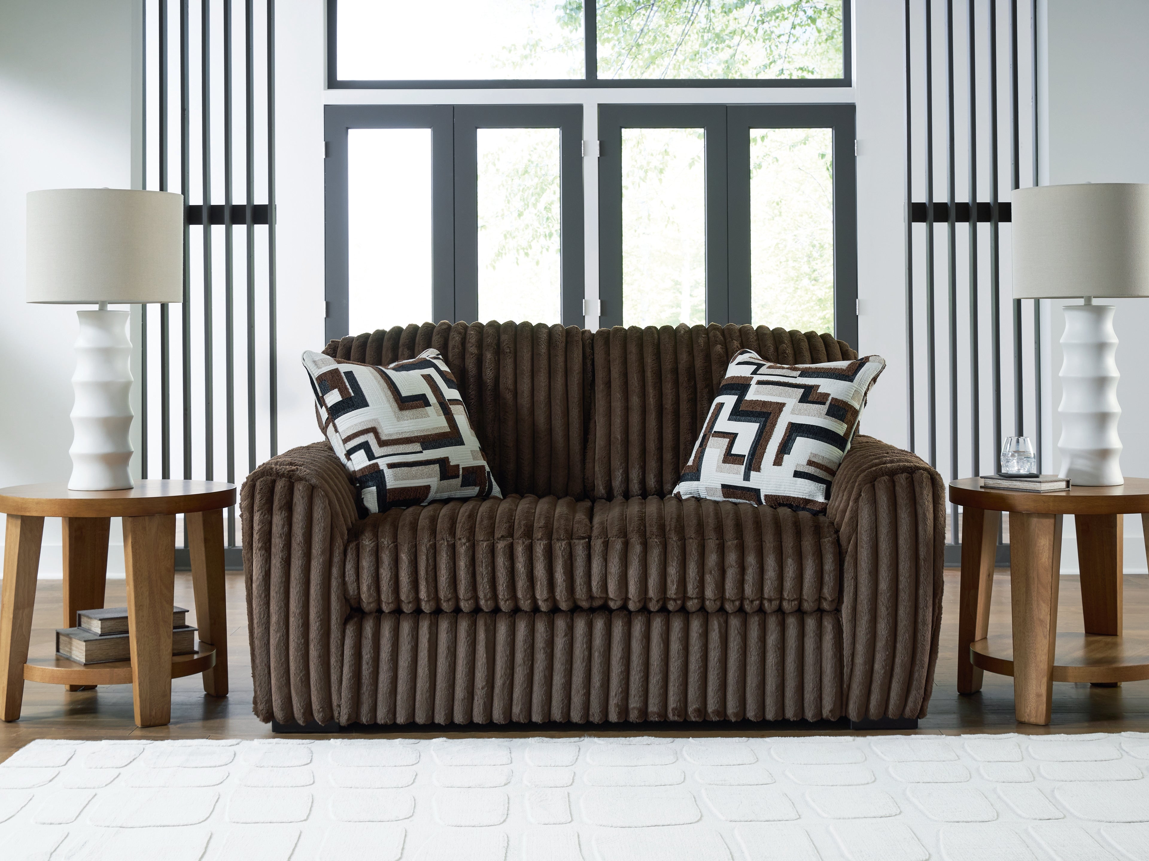 Fine Furniture & Decor - Ashley Furniture - Midnight-Madness Living Room - Loveseat / Chocolate - 9810435