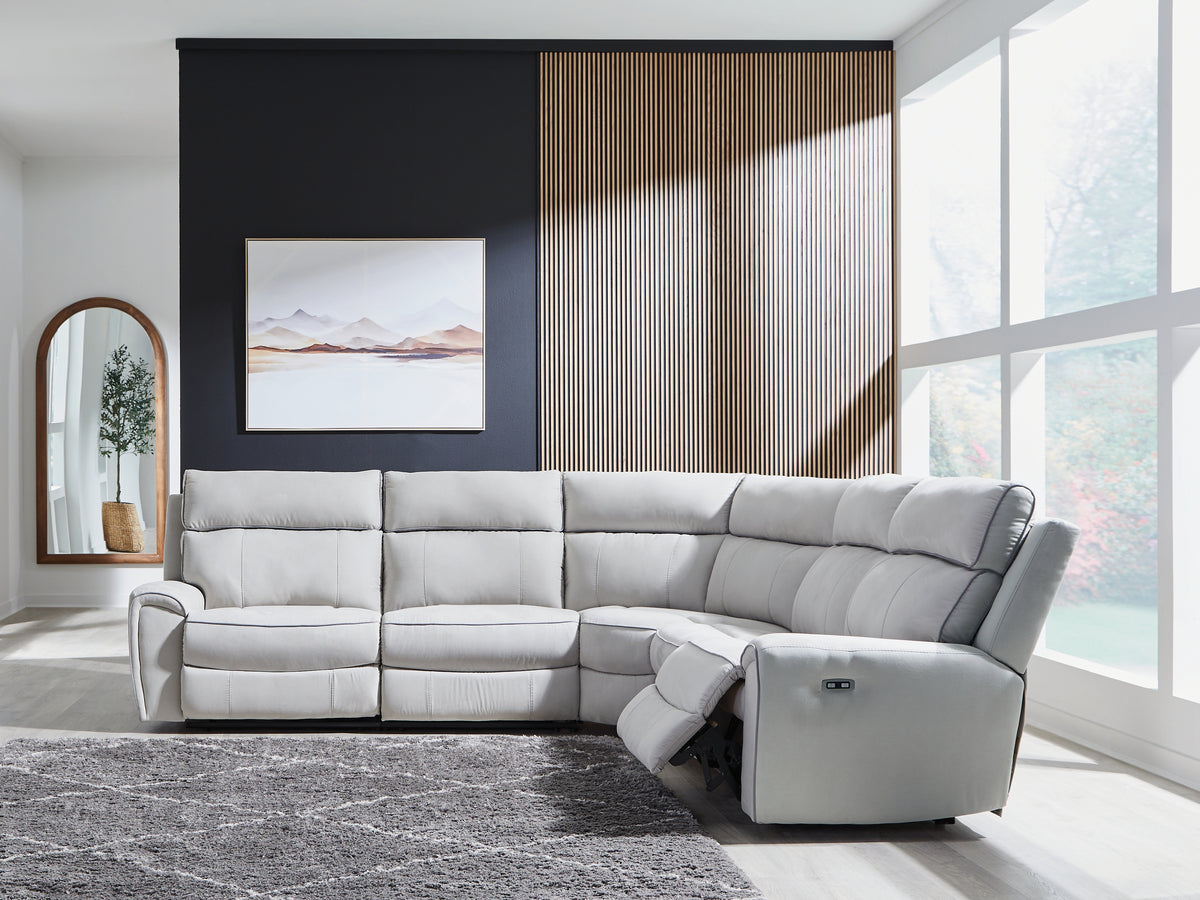 Fine Furniture & Decor - Ashley Furniture - Social Pointe Sectional - 2-Piece Reclining Loveseat / Pearl/Ash - PC98802S21