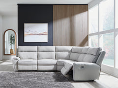 Fine Furniture & Decor - Ashley Furniture - Social Pointe Sectional - 2-Piece Reclining Loveseat / Pearl/Ash - PC98802S21