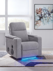 Fine Furniture & Decor - Ashley Furniture - Pineland Living Room - Glider PWR REC w/Audio System / Pewter - PC9930642A