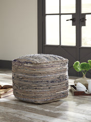 Fine Furniture & Decor - Ashley Furniture - Absalom Pouf - Pouf / Denim - A1000550