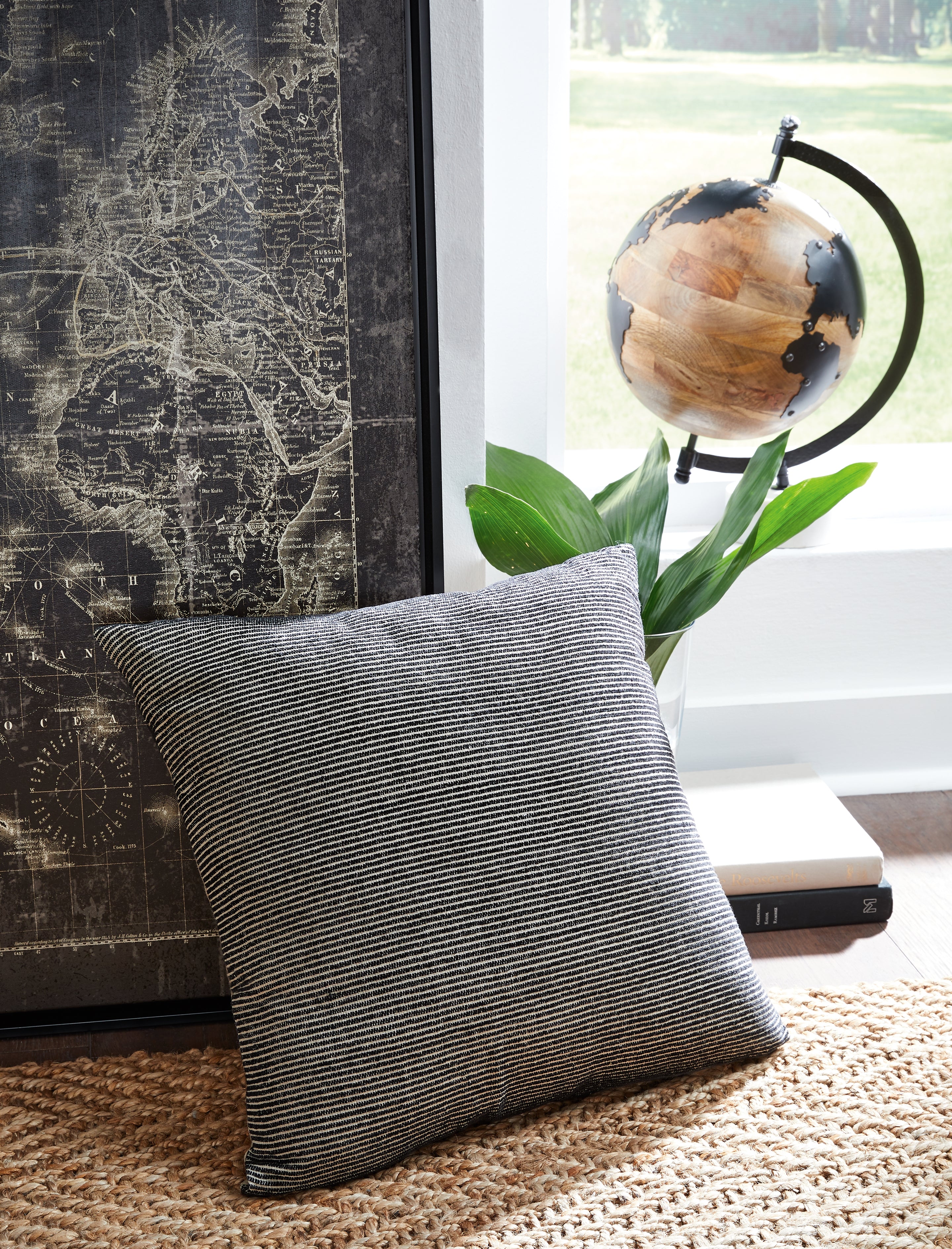 Fine Furniture & Decor - Ashley Furniture - Edelmont Pillows - Pillow / Black/Linen - A1000962P