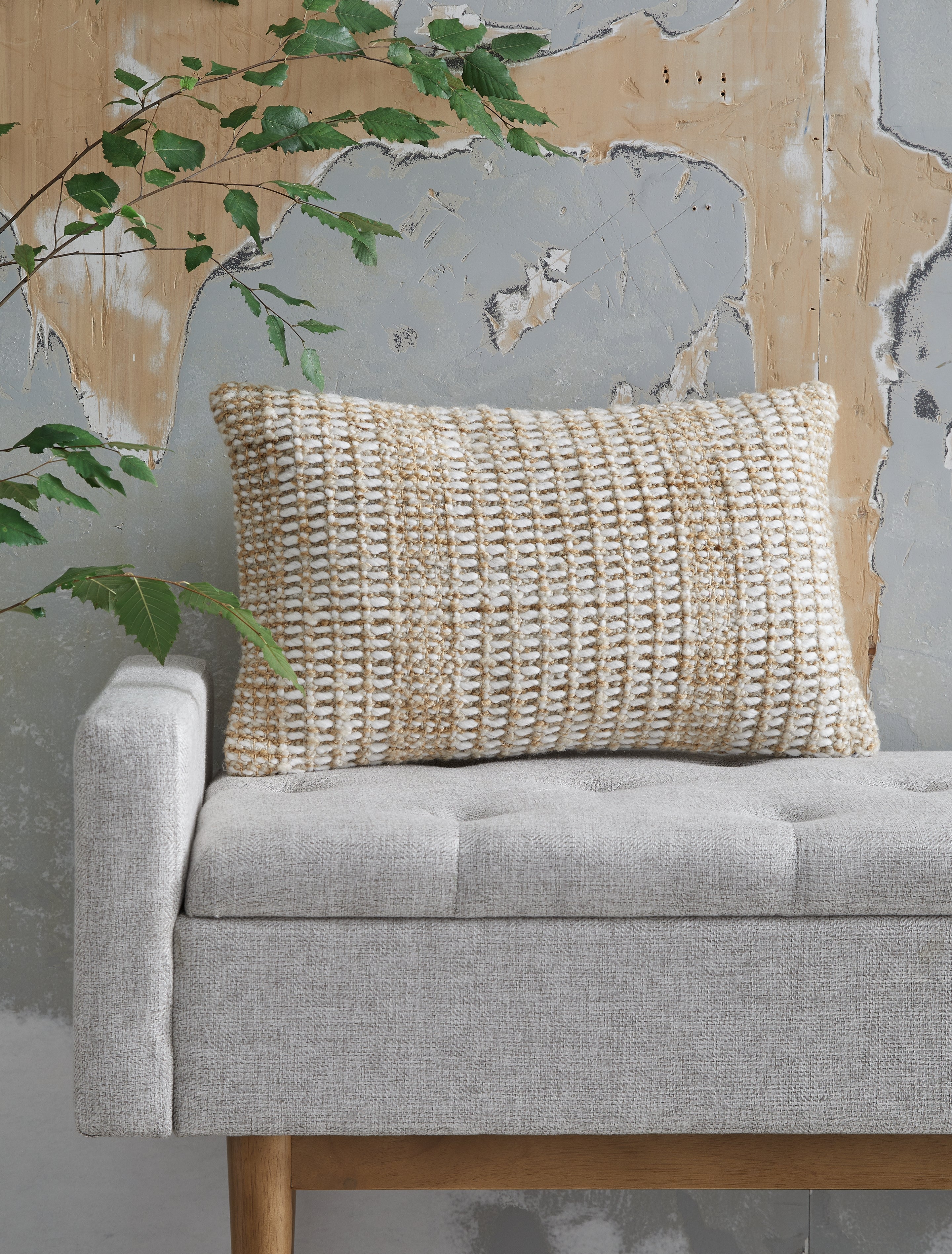 Fine Furniture & Decor - Ashley Furniture - Hathby Pillows - Pillow / Tan/White - A1001048P