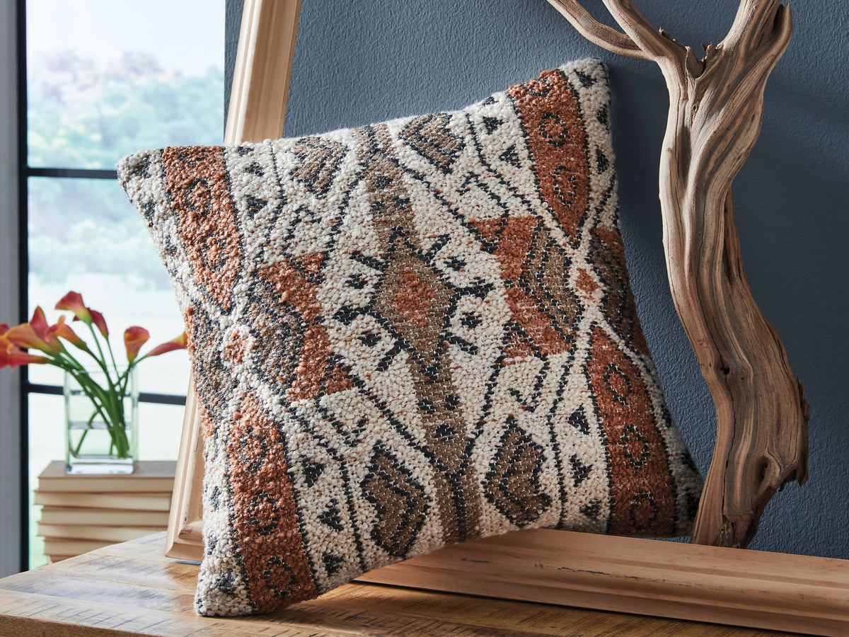 Fine Furniture & Decor - Ashley Furniture - Kierenworth Pillows - Pillow (4/CS) / Sienna/Ivory/Black - A1001110