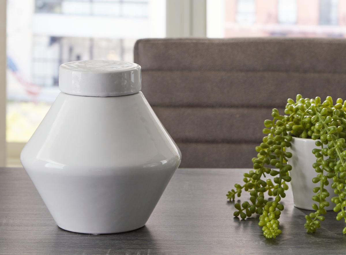 Fine Furniture & Decor - Ashley Furniture - Domina Jar - Jar / White - A2000485J