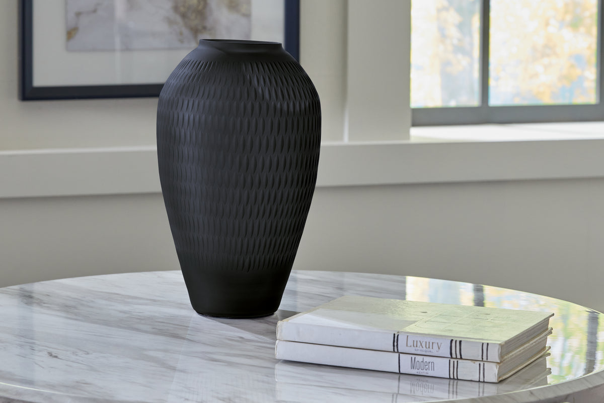 Fine Furniture & Decor - Ashley Furniture - Etney Vase - Vase / Slate - A2000510
