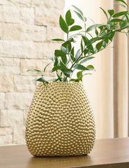 Fine Furniture & Decor - Ashley Furniture - Efim Vase - Vase / Gold Finish - A2000575