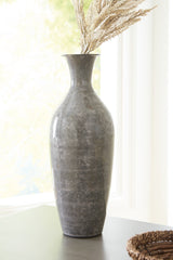 Fine Furniture & Decor - Ashley Furniture - Brockwich Vase - Vase / Antique Gray - A2000588