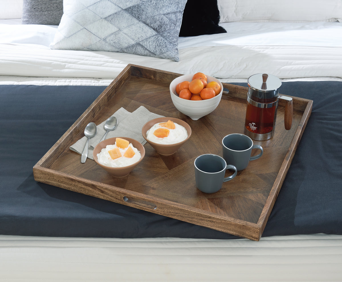 Fine Furniture & Decor - Ashley Furniture - Heddford Tray - Tray / Brown - A2000722