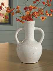 Fine Furniture & Decor - Ashley Furniture - Dallinworth Vase - Vase / White/Black - A2000831