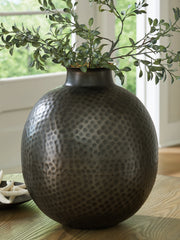 Fine Furniture & Decor - Ashley Furniture - Woody Vase - Vase / Pewter/Gold Finish - A2000845