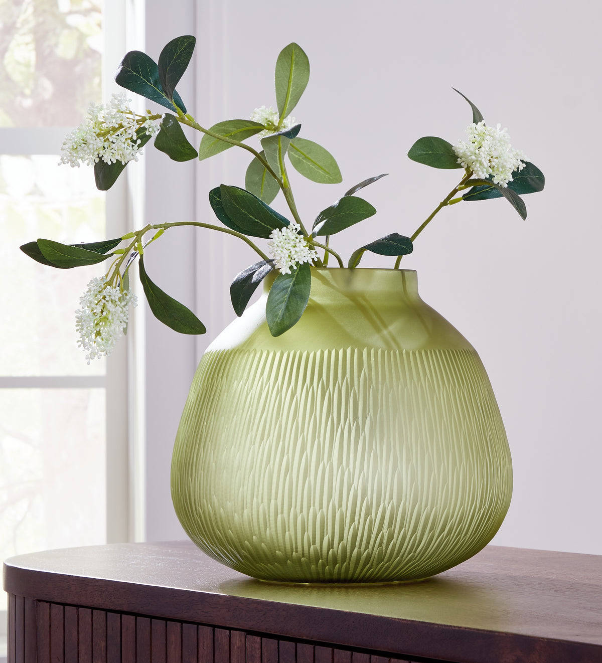 Fine Furniture & Decor - Ashley Furniture - Scottyard Vase - Vase / Olive Green - A2900007