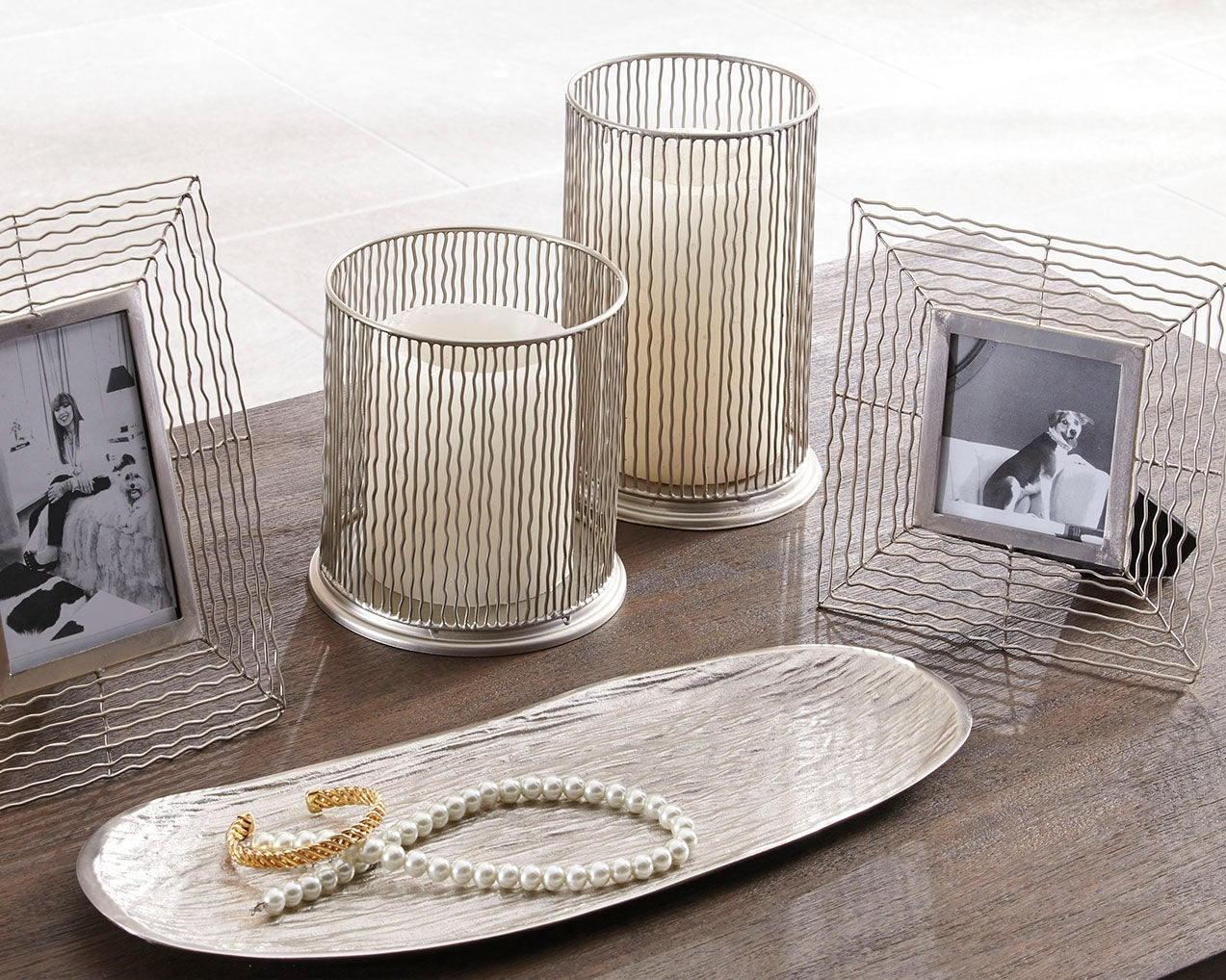 Fine Furniture & Decor - Ashley Furniture - Dympna Accessory Set (Set of 5) - Accessory Set (5/CN) / Silver Finish - A2C00115