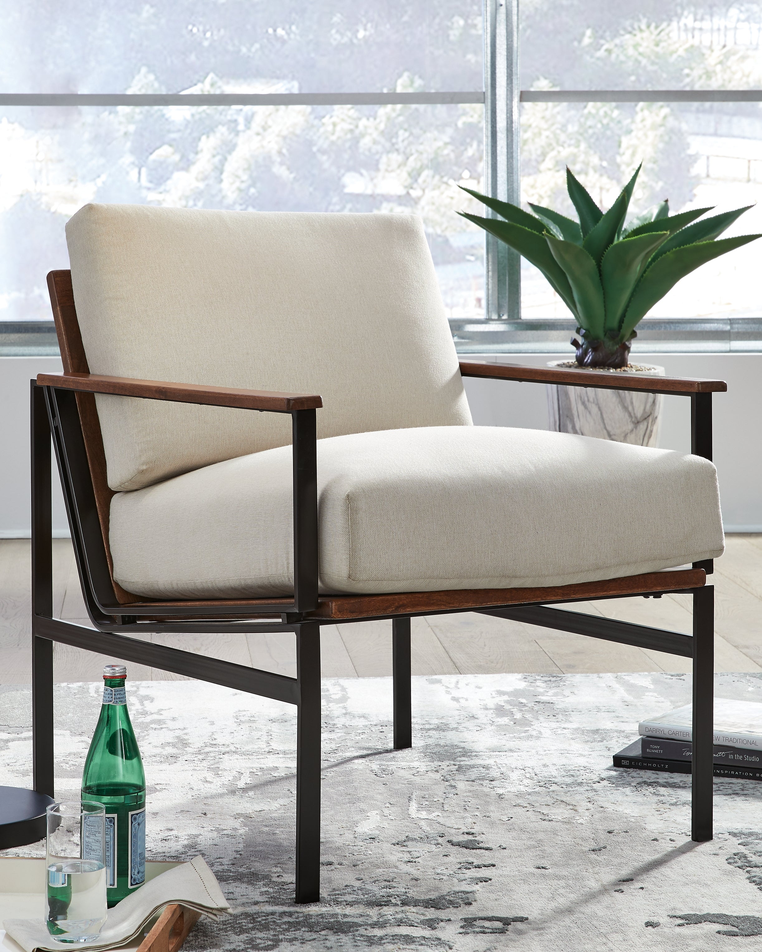 Fine Furniture & Decor - Ashley Furniture - Tilden Accent Chair - Accent Chair / Ivory/Brown - A3000271