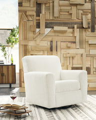 Fine Furniture & Decor - Ashley Furniture - Herstow Swivel Glider Accent Chair - Swivel Glider Accent Chair / Ivory - A3000365