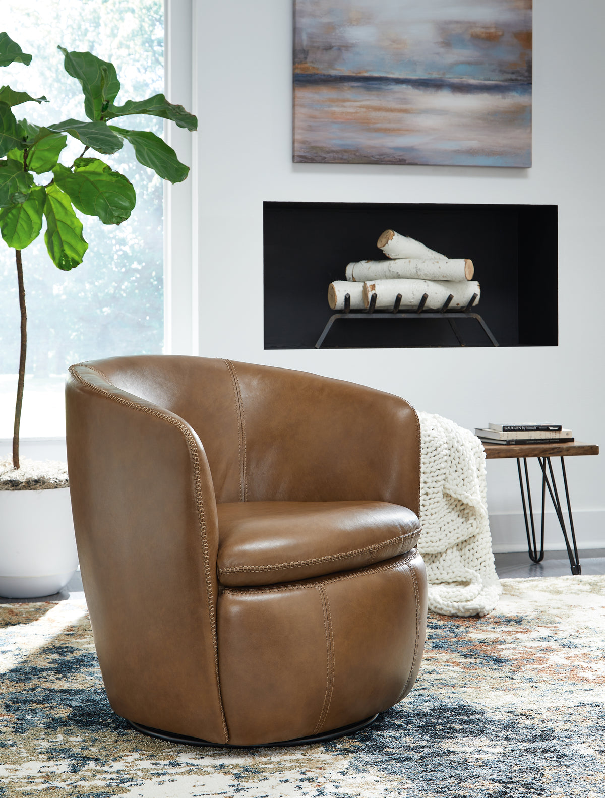 Fine Furniture & Decor - Ashley Furniture - Kierreys Swivel Accent Chair - Swivel Accent Chair / Bone - A3000703