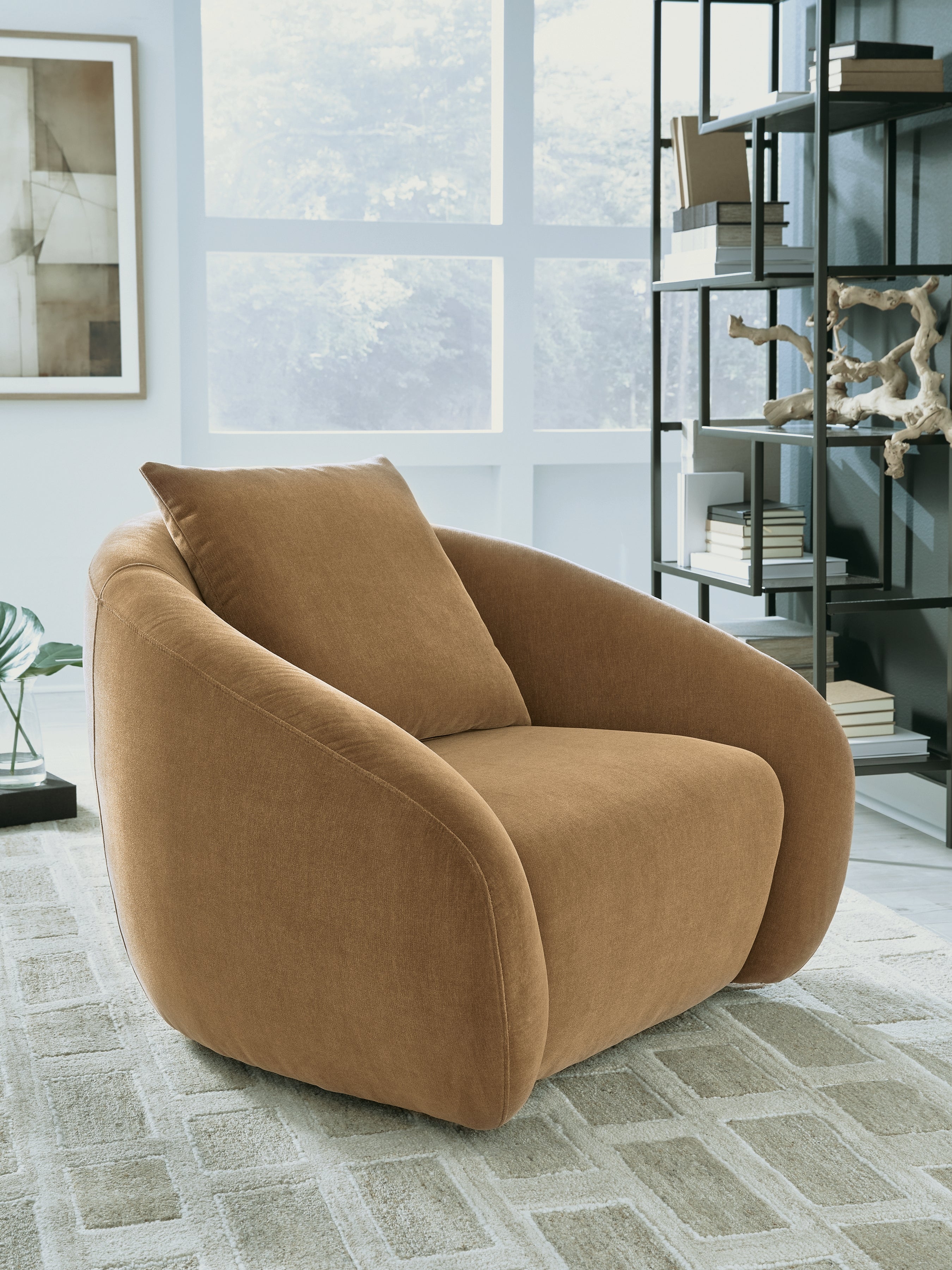 Fine Furniture & Decor - Ashley Furniture - Yahya Swivel Accent Chair - Swivel Accent Chair / Camel - A3000781