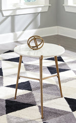 Fine Furniture & Decor - Ashley Furniture - Chadton Accent Table - Accent Table / White/Gold Finish - A4000004