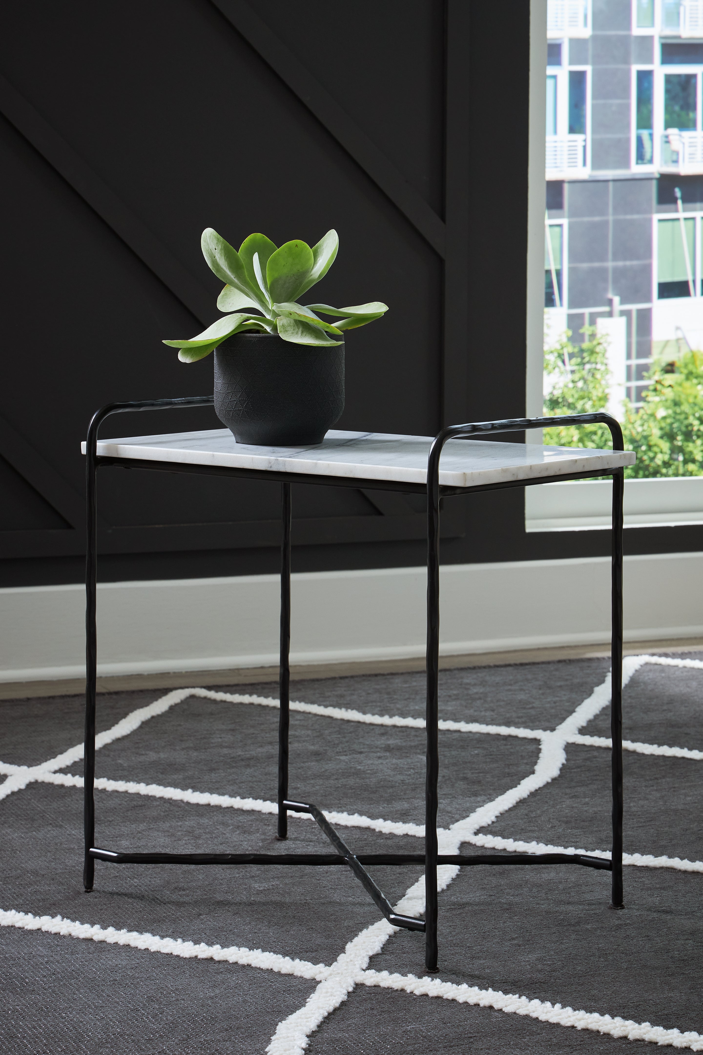 Fine Furniture & Decor - Ashley Furniture - Ashber Accent Table - Accent Table / White/Black - A4000609