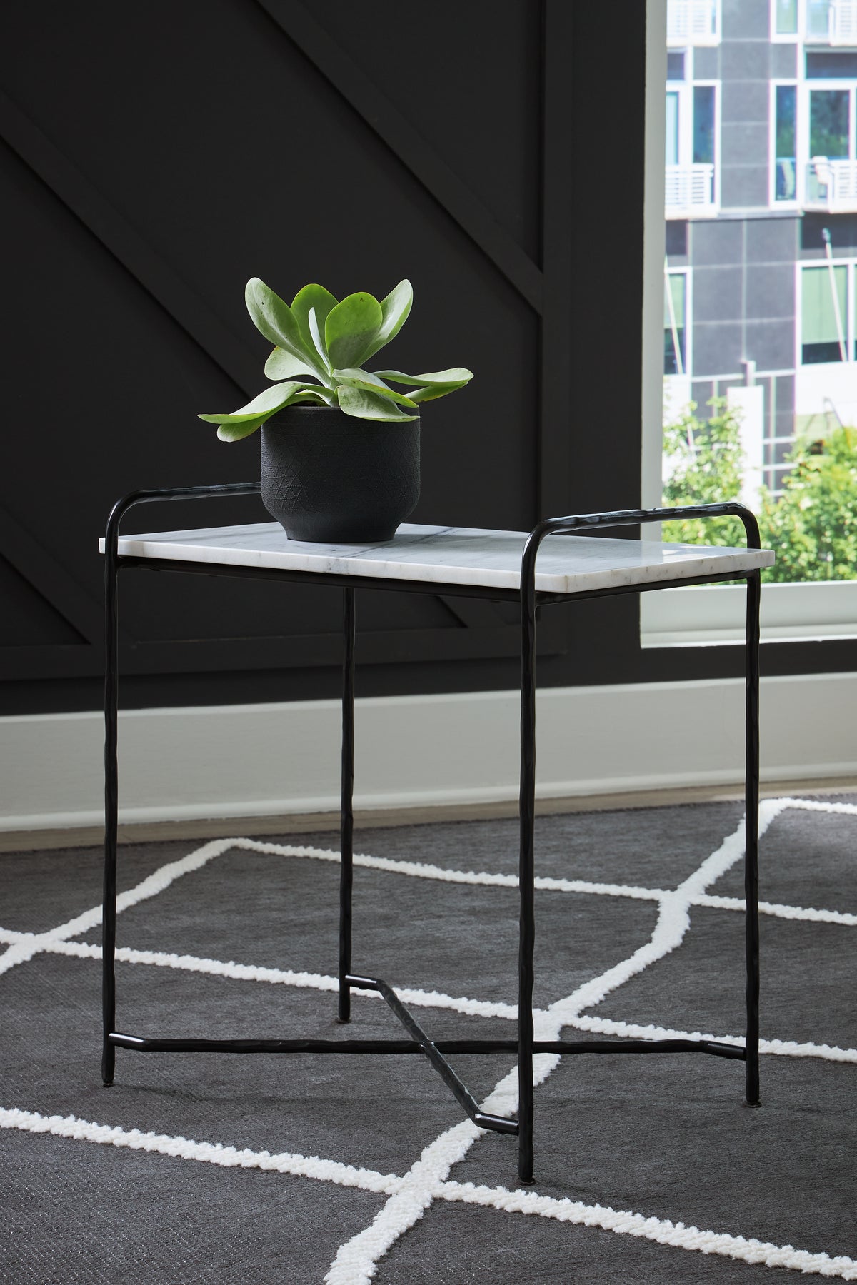 Fine Furniture & Decor - Ashley Furniture - Ashber Accent Table - Accent Table / White/Black - A4000609
