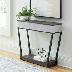 Fine Furniture & Decor - Ashley Furniture - Sethlen Console Sofa Table with Speaker - Console Sofa Table w/Speaker / Gray/Black - A4000640