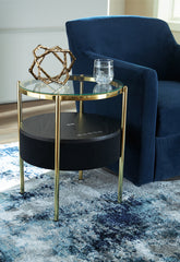 Fine Furniture & Decor - Ashley Furniture - Nedman Accent Table with Speaker - Accent Table with Speaker / Black/Gold Finish - A4000669