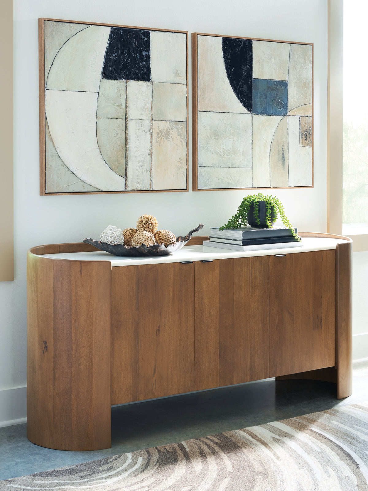 Fine Furniture & Decor - Ashley Furniture - Fitzroy Accent Cabinet - Accent Cabinet / Brown/White - A4000688