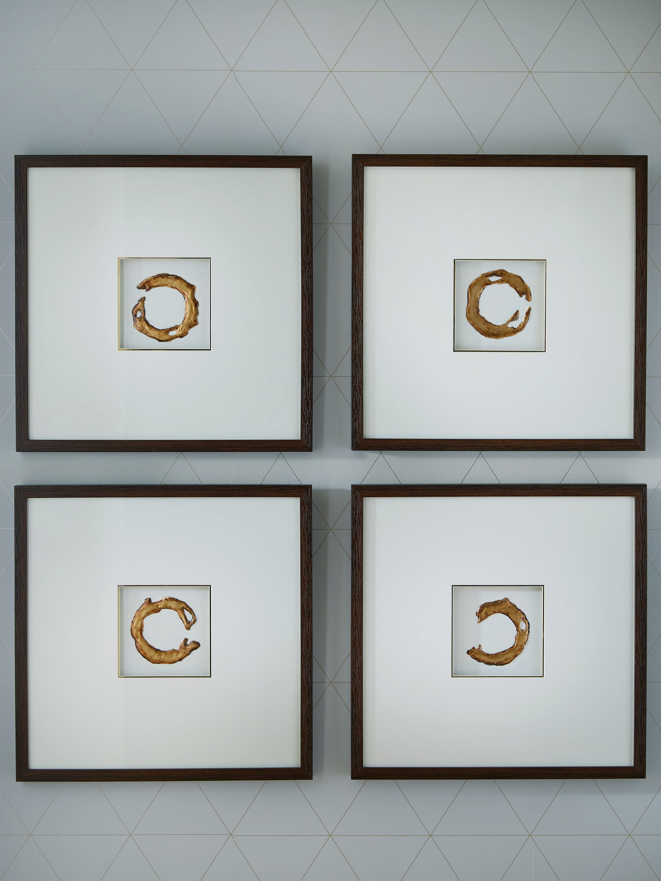 Fine Furniture & Decor - Ashley Furniture - Dallbourne Wall Decor - Wall Art Set (4/CN) / White/Gold Finish - A8000491