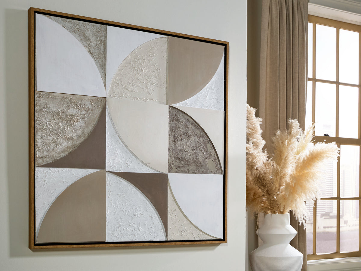 Fine Furniture & Decor - Ashley Furniture - Harelman Wall Decor - Wall Art / Tan/Taupe/White - A8000502