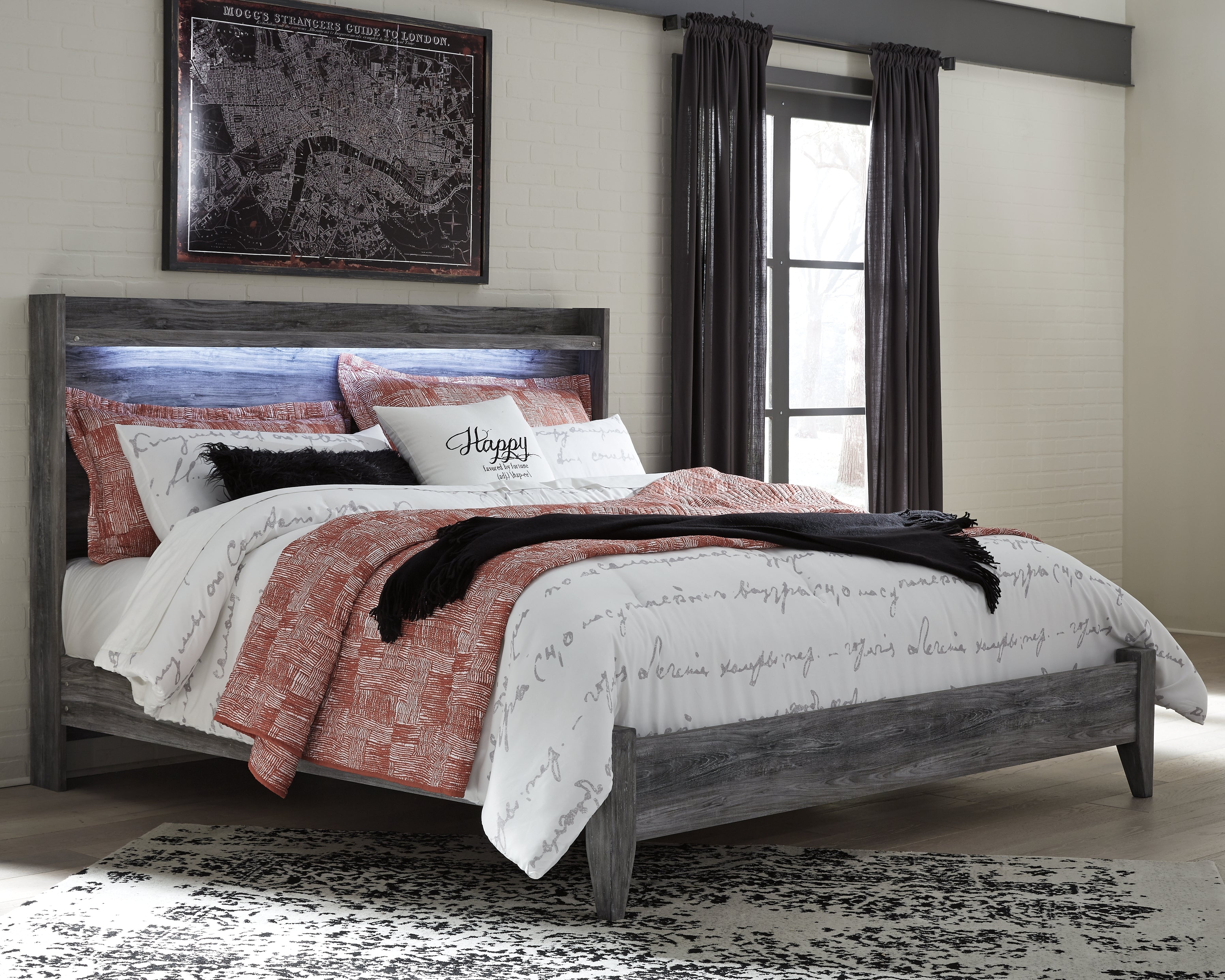 Fine Furniture & Decor - Ashley Furniture - Baystorm Bedroom - King Panel Bed / Gray - B221B11