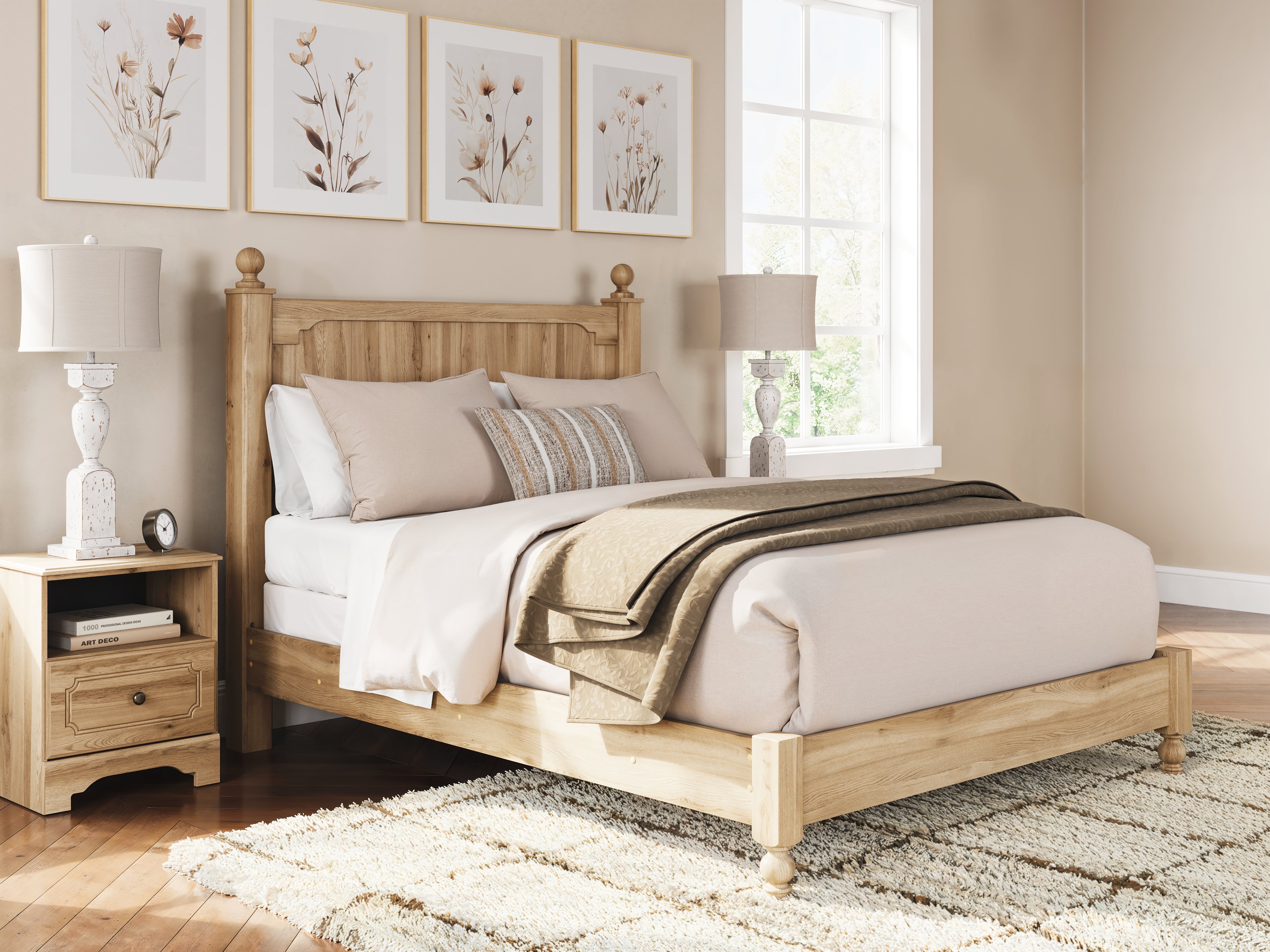 Fine Furniture & Decor - Ashley Furniture - Aleaport Bedroom - Queen Panel Bed / Warm Brown - PCB1075B7