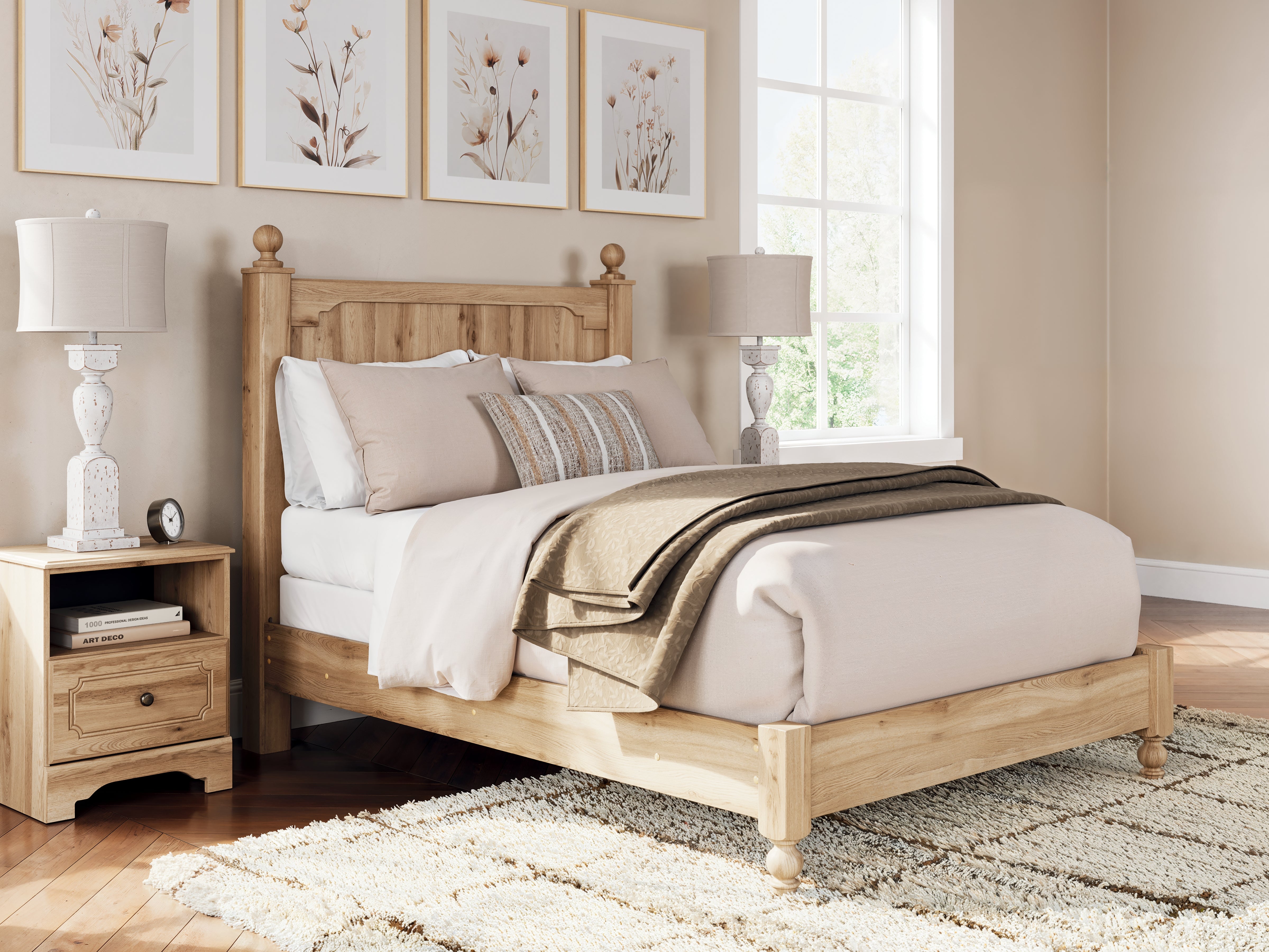 Fine Furniture & Decor - Ashley Furniture - Aleaport Bedroom - Full Panel Bed / Warm Brown - PCB1075B4