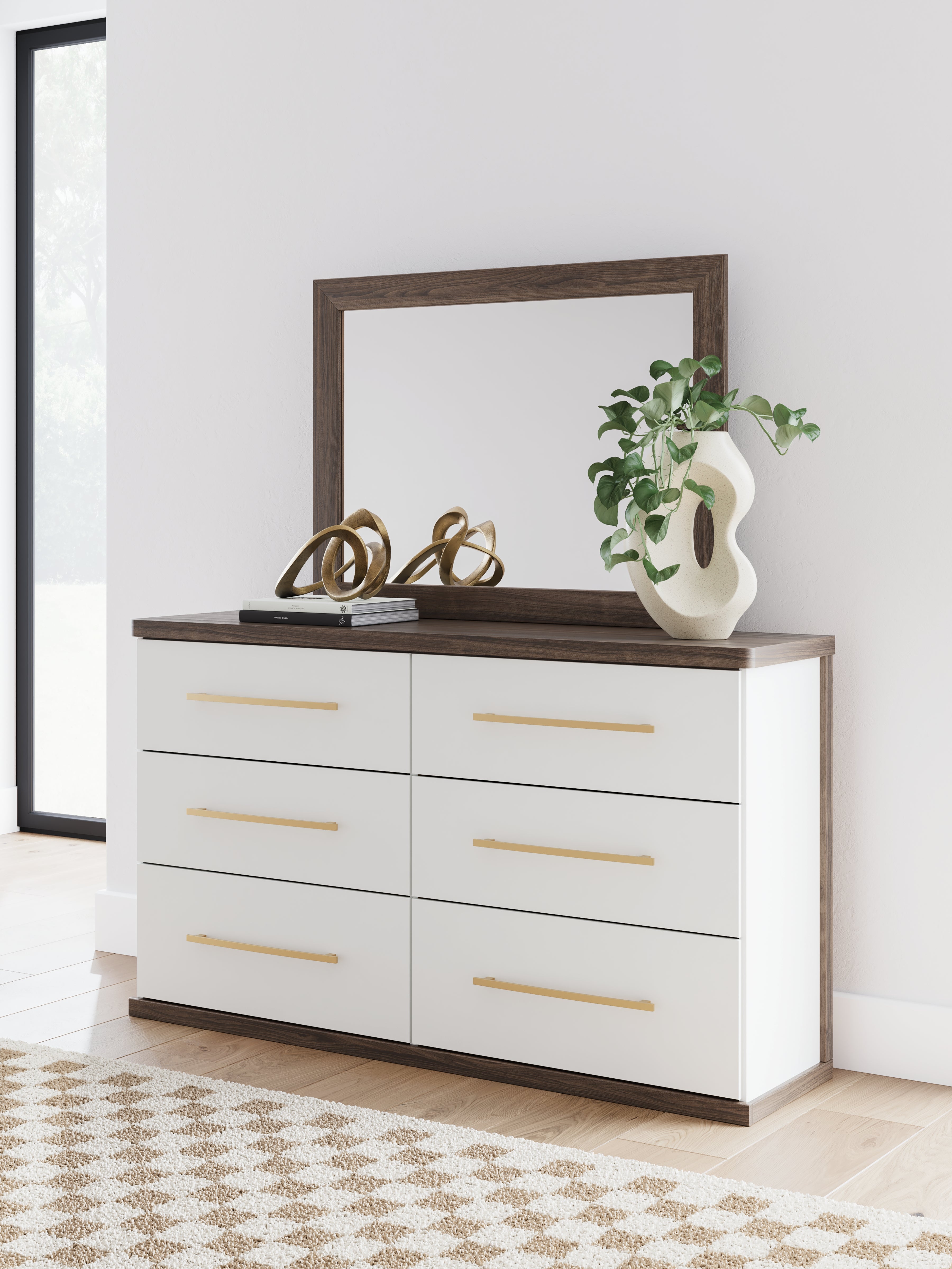Fine Furniture & Decor - Ashley Furniture - Kendanport Bedroom - Dresser and Mirror / Brown - PCB1108B1